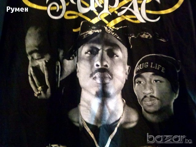 ► Мъжка Тениска 2PAC, рапърска тениска, рап ту пак рап рапър черна музика, снимка 4 - Тениски - 11052847