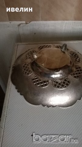 посребрена метална фруктиера, снимка 3 - Антикварни и старинни предмети - 18811875