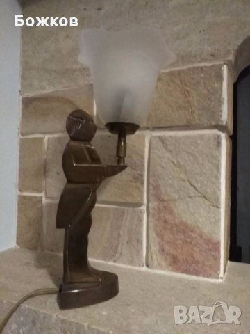 Настолна нощна лампа бронз статуетка, снимка 8 - Настолни лампи - 13232104