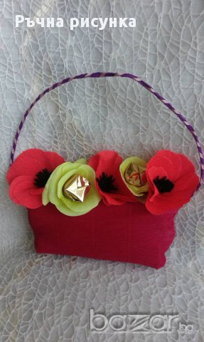 Ръчно изработени чантички за подарък от хартия с цветя от хартия с бонбони, снимка 12 - Декорация за дома - 14060421