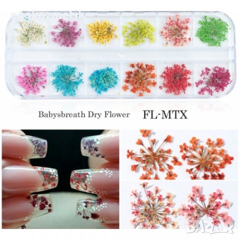 сухи цветя за декорация на маникюр, снимка 5 - Продукти за маникюр - 10698717