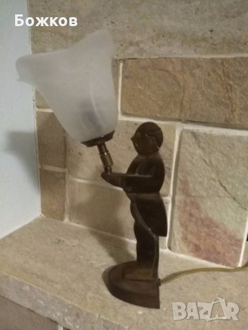 Настолна нощна лампа бронз статуетка, снимка 9 - Настолни лампи - 13232104