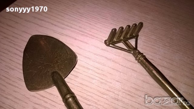 АНТИК-Лопатка и гребло-18х4см-мед/месинг-внос франция, снимка 9 - Колекции - 17851653
