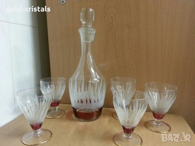 Ретро сервиз за ракия гарафа и 5бр чашки, снимка 14 - Антикварни и старинни предмети - 22100383