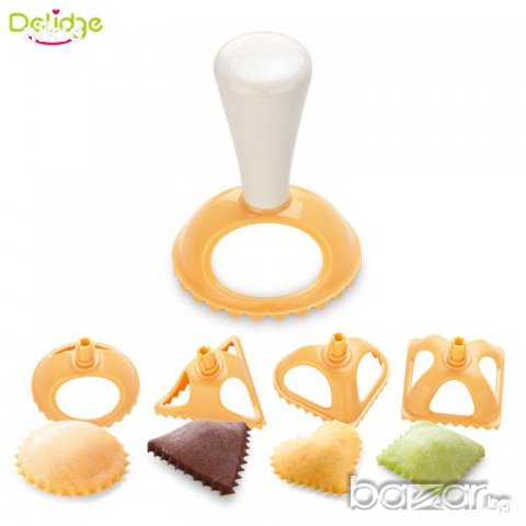 4 бр Равиоли преса резци форми форма с дръжка за направа от тесто с плънка или сладки