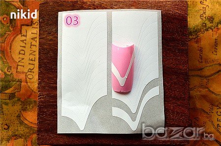 сет 18 вида ФРЕНСКИ МАНИКЮР лепенки за нокти маникюр, снимка 4 - Продукти за маникюр - 19478091