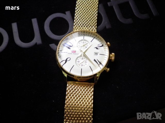 Мъжки позлатен часовник хронограф, снимка 8 - Мъжки - 21596642