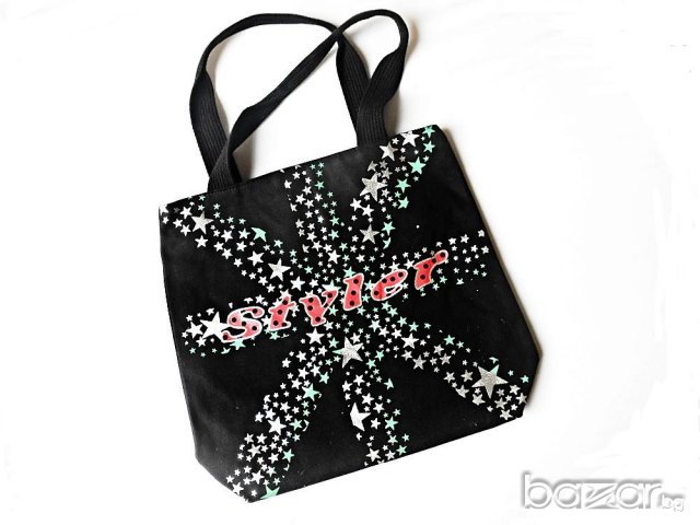 Спортна чанта с две дръжки в стил "Сребърни звезди", снимка 2 - Чанти - 18608990