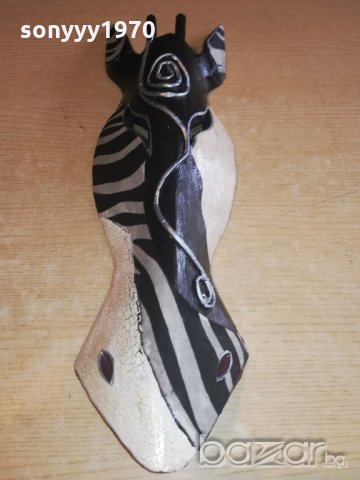 дървена маска-зебра-50х15х8см-внос швеицария, снимка 5 - Колекции - 20973842