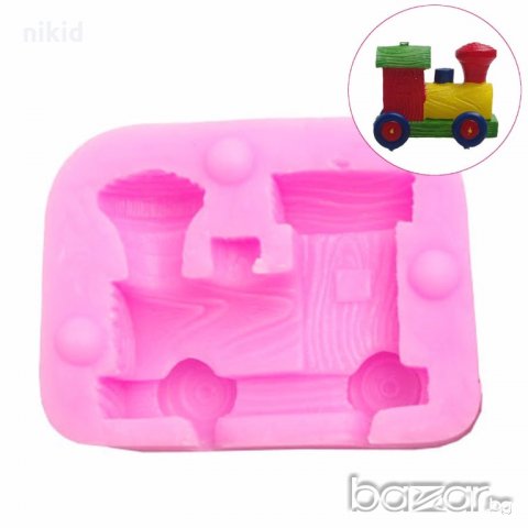 влакче имитация дърво силиконов молд форма декор украса сладки фондан мъфини и шоколад