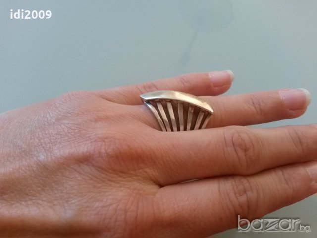Сребърен пръстен решетка, снимка 5 - Пръстени - 18862165