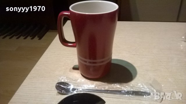 ❤️maserati-чаша керамика с капак-14х12х9см и лъжица-16см, снимка 12 - Колекции - 23334653