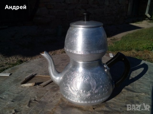 Стар алуминиев чайник #2, снимка 1 - Антикварни и старинни предмети - 22697370