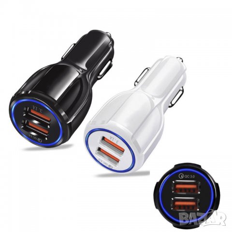 Двойно USB зарядно за кола с ( св.индикатор,защита и висока скорост ), снимка 4 - Аксесоари и консумативи - 23540957