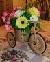Декоративно колело триколка, велосипед с цветя за декорация, декор, украса за дома, снимка 5