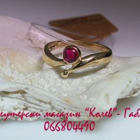 златен пръстен с рубин - 1.93 грама/размер №52 , снимка 2 - Пръстени - 25074827