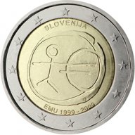 2 Евро монети (възпоменателни) емитирани 2009г (10г. на Икономически и Паричен съюз), снимка 7 - Нумизматика и бонистика - 15990617