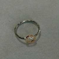 сребърен пръстен със злато, снимка 3 - Пръстени - 21493054