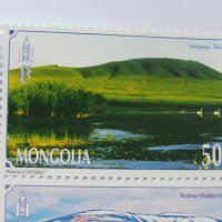  Сет 4 марки Планински пейзажи-1 ,2009, Монголия, снимка 5 - Филателия - 24408001