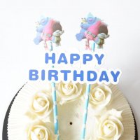 топер сламки с Trolls Тролчета рожден ден happy birthday украса за торта топер, снимка 1 - Декорация - 21592327