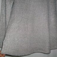 Кокетна еластична сребърна блуза "Fendi"® / голям размер, снимка 4 - Блузи с дълъг ръкав и пуловери - 15921690