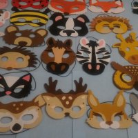 Ръчно изработени маски на животни от филц, снимка 9 - Други - 23427745