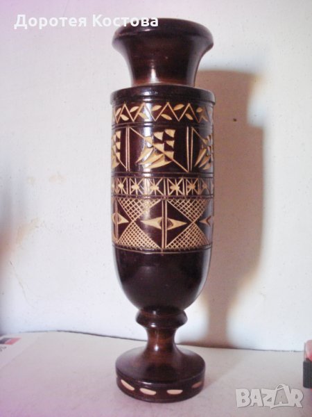 Стара дървена ваза 2, снимка 1