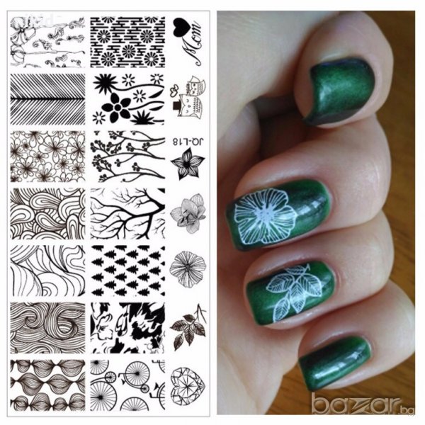 плочка / щампа шаблон за печат на нокти - Нова JQ L18, снимка 1