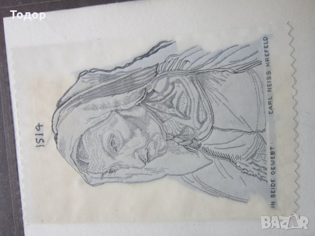 Стара авторска картина върху тъкана коприна , снимка 6 - Картини - 25407351