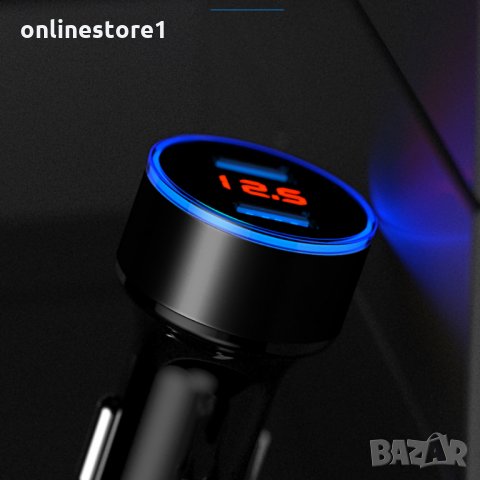 LED USB зарядно за кола + волтметър за акумулатора, снимка 3 - Аксесоари и консумативи - 24630433