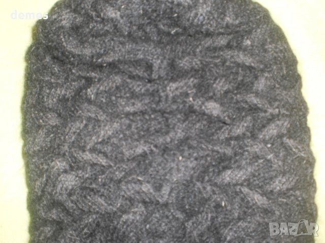 Машинно плетена вълнена шапка, черна, снимка 3 - Шапки - 23222336