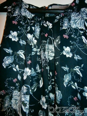 Черен потник с флорални мотиви, снимка 2 - Потници - 20401865