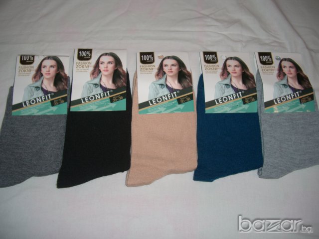 Комплект от 5 броя дамски памучни чорапи 1 лв./бр., снимка 4 - Други - 8230459