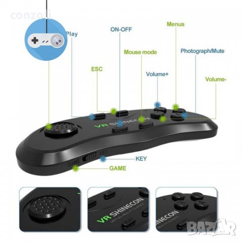 Джойстик VR Shinecon Bluetooth Wireless Gamepad Remote Controller‎, снимка 2 - Аксесоари - 21492951