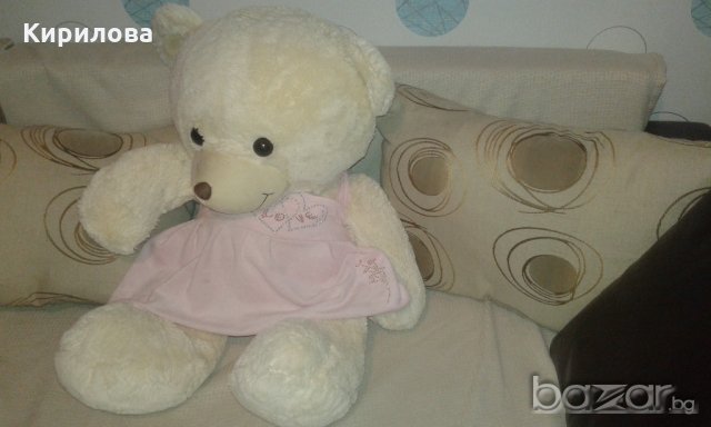 плюшена играчка-Мечо с розова рокля -голям, снимка 4 - Плюшени играчки - 21473345