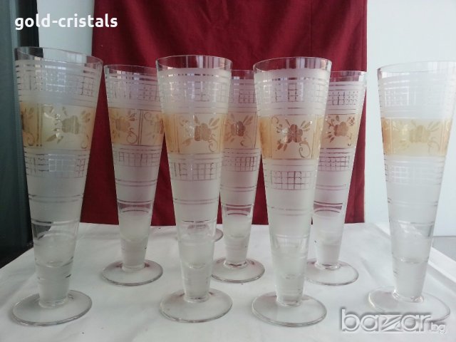 Ретро стъклени чаши вази , снимка 3 - Антикварни и старинни предмети - 20535443