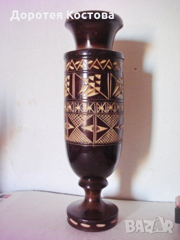 Стара дървена ваза 2, снимка 1