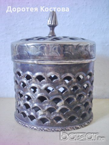 Стара посребрена кутия с капак, снимка 3 - Антикварни и старинни предмети - 19209628