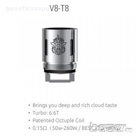 Smok TFV8 - T8 coil оригинални изпрителни глави, снимка 2 - Аксесоари за електронни цигари - 16293410