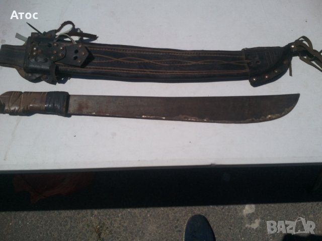 Мачете старо с кожен кълав - рядко, снимка 2 - Антикварни и старинни предмети - 25912710