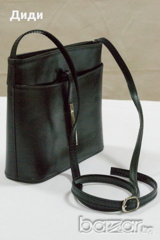Естествена кожа, малка черна чанта, снимка 3 - Чанти - 16430261