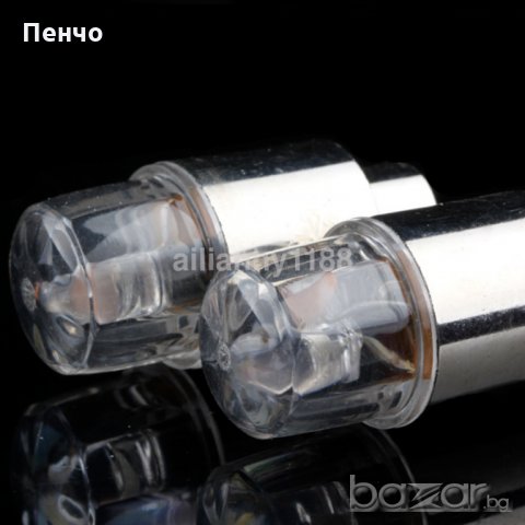 2X червени LED светлини за капачки на вентили на велосипед, кола, мотор, колело Neon, снимка 6 - Аксесоари и консумативи - 20811483
