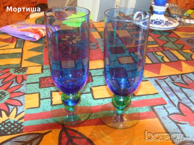 Бохемия кобалт чаши , снимка 2 - Чаши - 18196538
