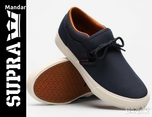 ПРОМО 🍊 SUPRA 🍊 Мъжки кожени обувки в тъмно синьо № 41 & 42 нови с кутия, снимка 5 - Ежедневни обувки - 25846071
