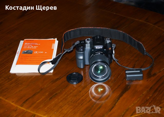 Фотоапарат Sony A100 с обектив Sony 18-70, снимка 1 - Фотоапарати - 25477695