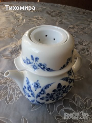 Немски порцеланов чайник с двойна цедка, снимка 6 - Сервизи - 25856151