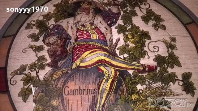 ПОРЪЧАН-gambrinus 34см-витраж-ретро колекция-внос швеицария, снимка 8 - Колекции - 19884346