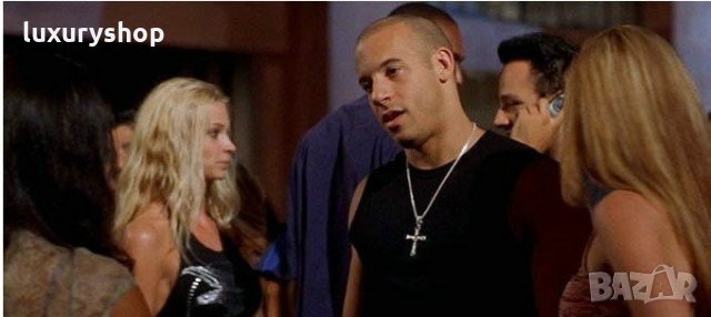 БЕЗПЛАТНА ДОСТАВКА!От филма Бързи и яростни, висулка, Доминик Торето, кръст, мъжки огърлица, синджир, снимка 8 - Колиета, медальони, синджири - 24818967