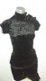 Комплект дамска тениска поло и панталон черно кадифе, снимка 5