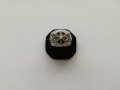Масивен сребърен пръстен с бели и черни цирконий - сребро проба 925, снимка 2